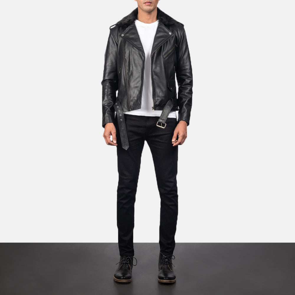 Furton Leather Biker Jacket