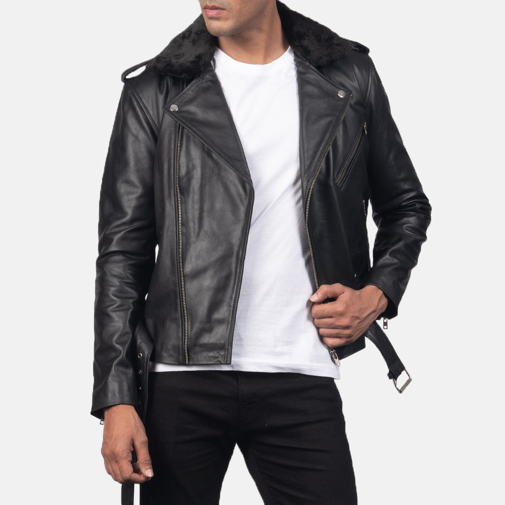 Furton Leather Biker Jacket