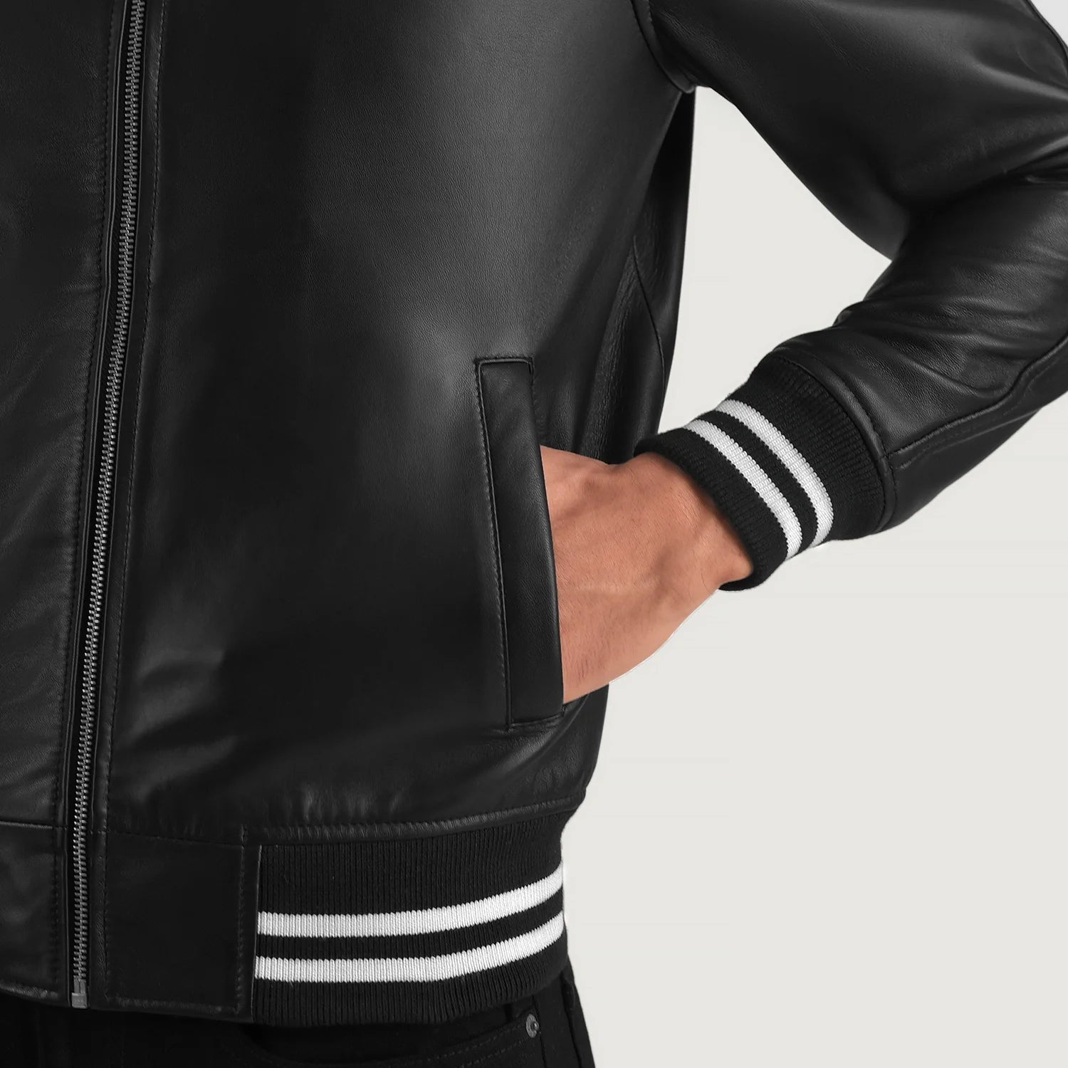 Kensington Modern Leather Varsity Jacket
