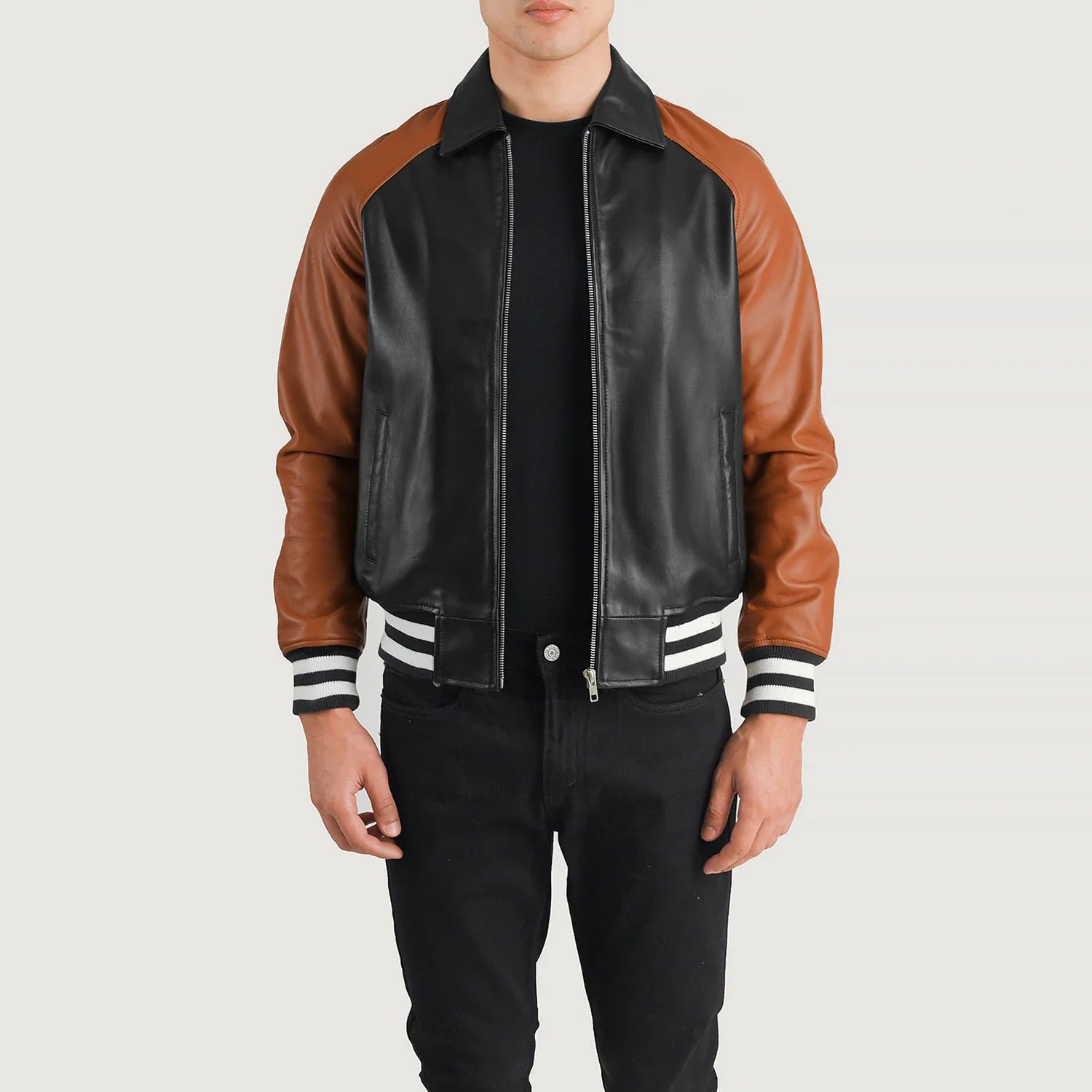 Kensington Modern Leather Varsity Jacket
