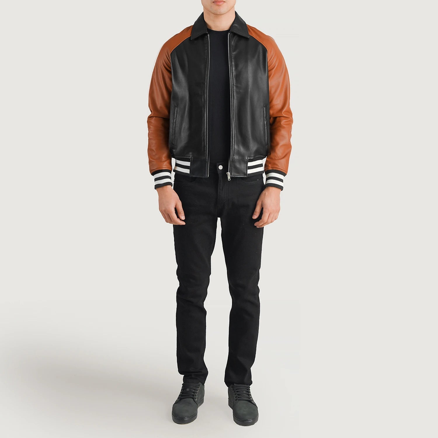 Kensington Modern Leather Varsity Jacket