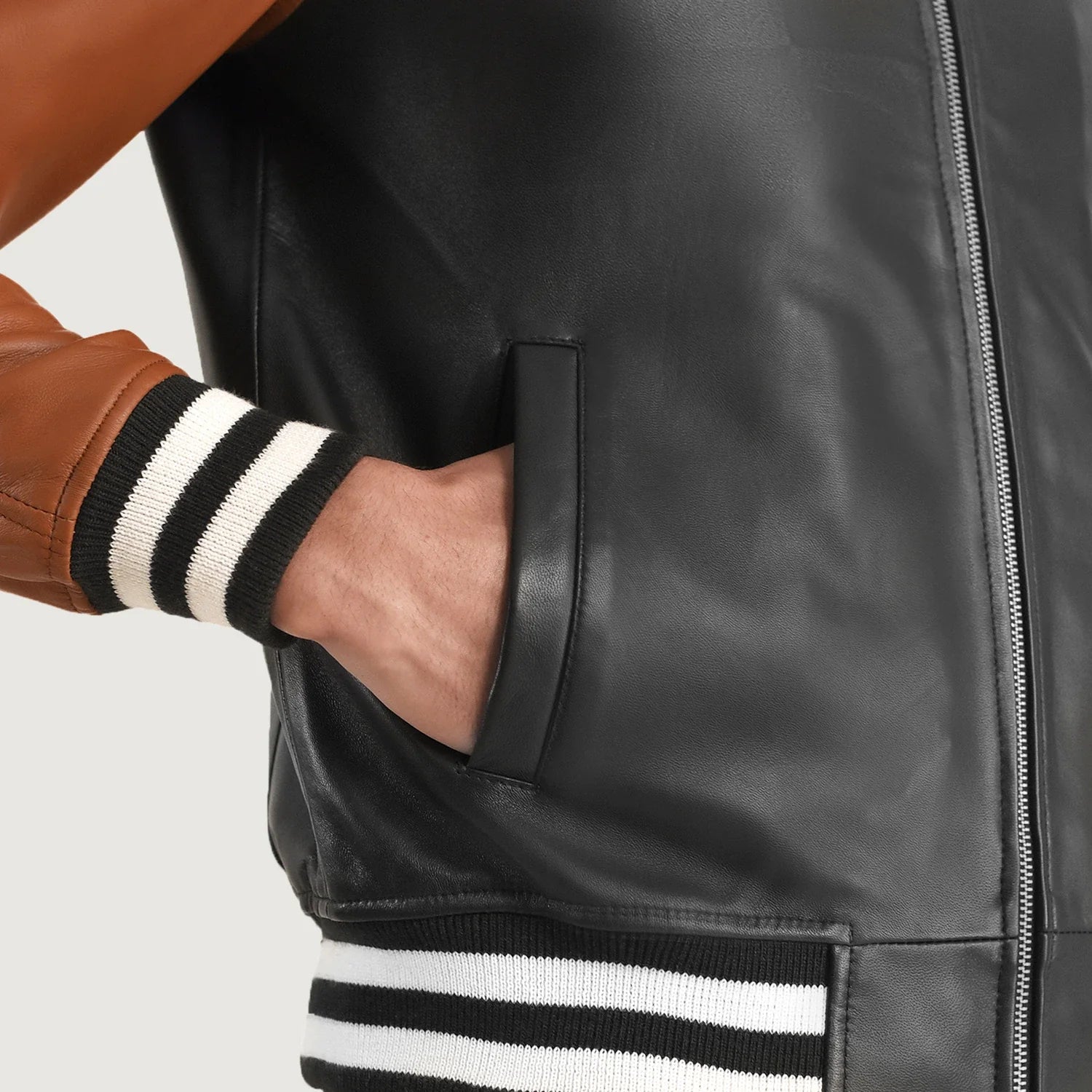 Kensington Modern Leather Varsity Jacket