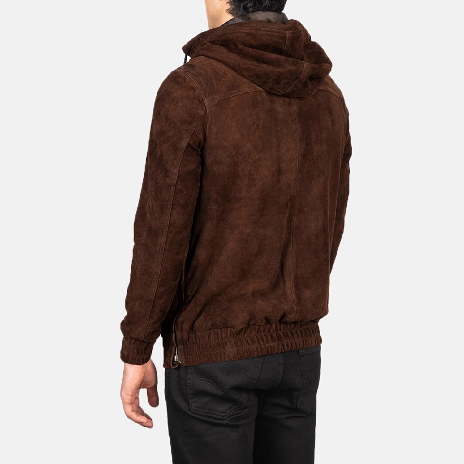 Kentaro Hooded Leather Pullover Jacket