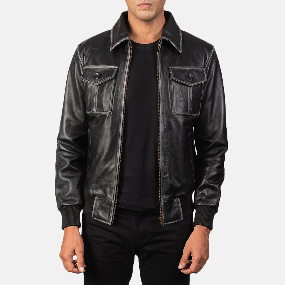 Maverick Classic Leather Bomber Jacket