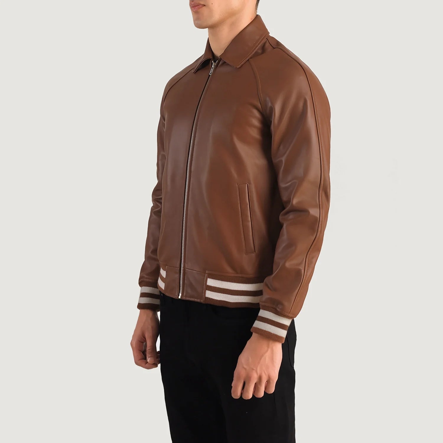 Kensington Modern Leather Varsity Jacket