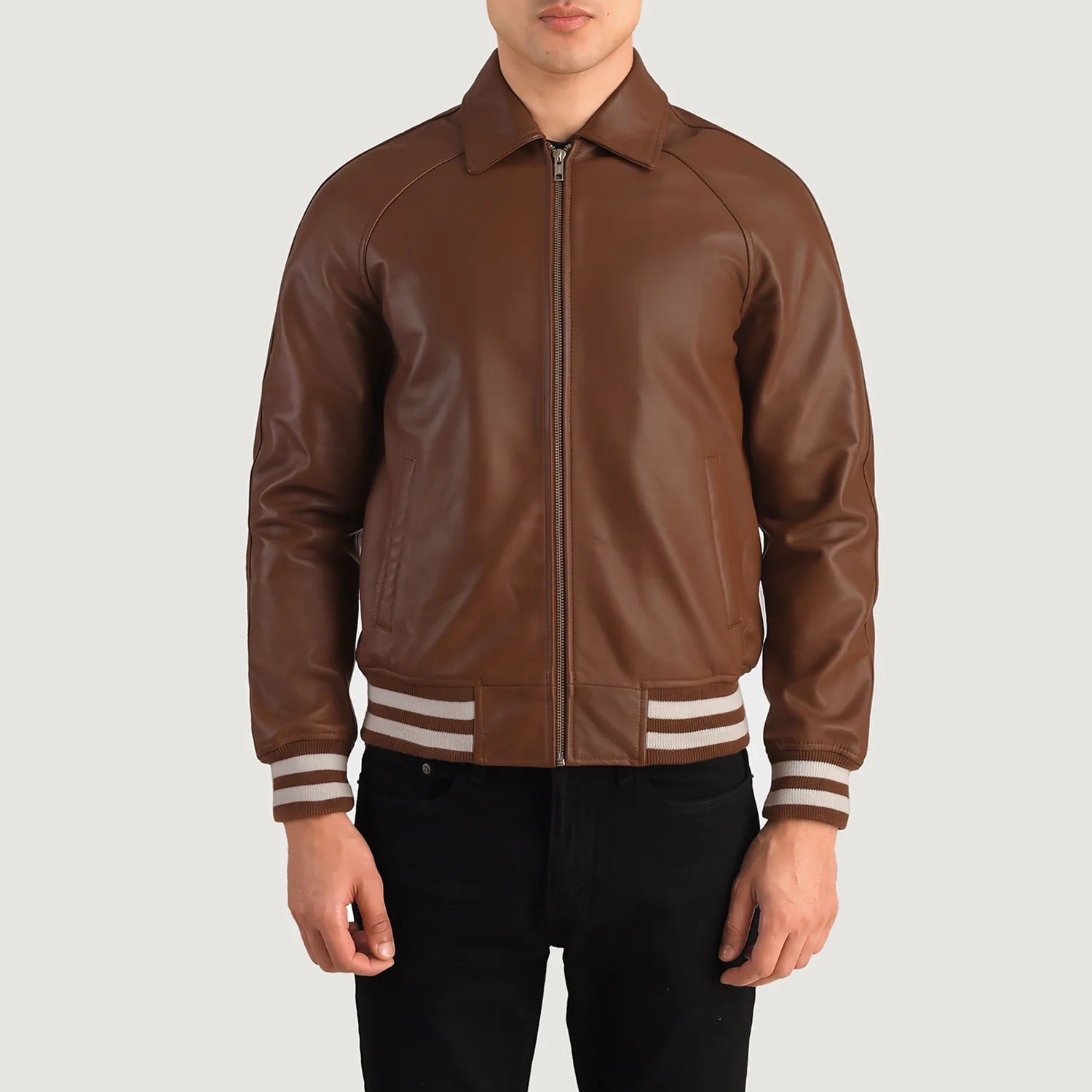 Kensington Modern Leather Varsity Jacket