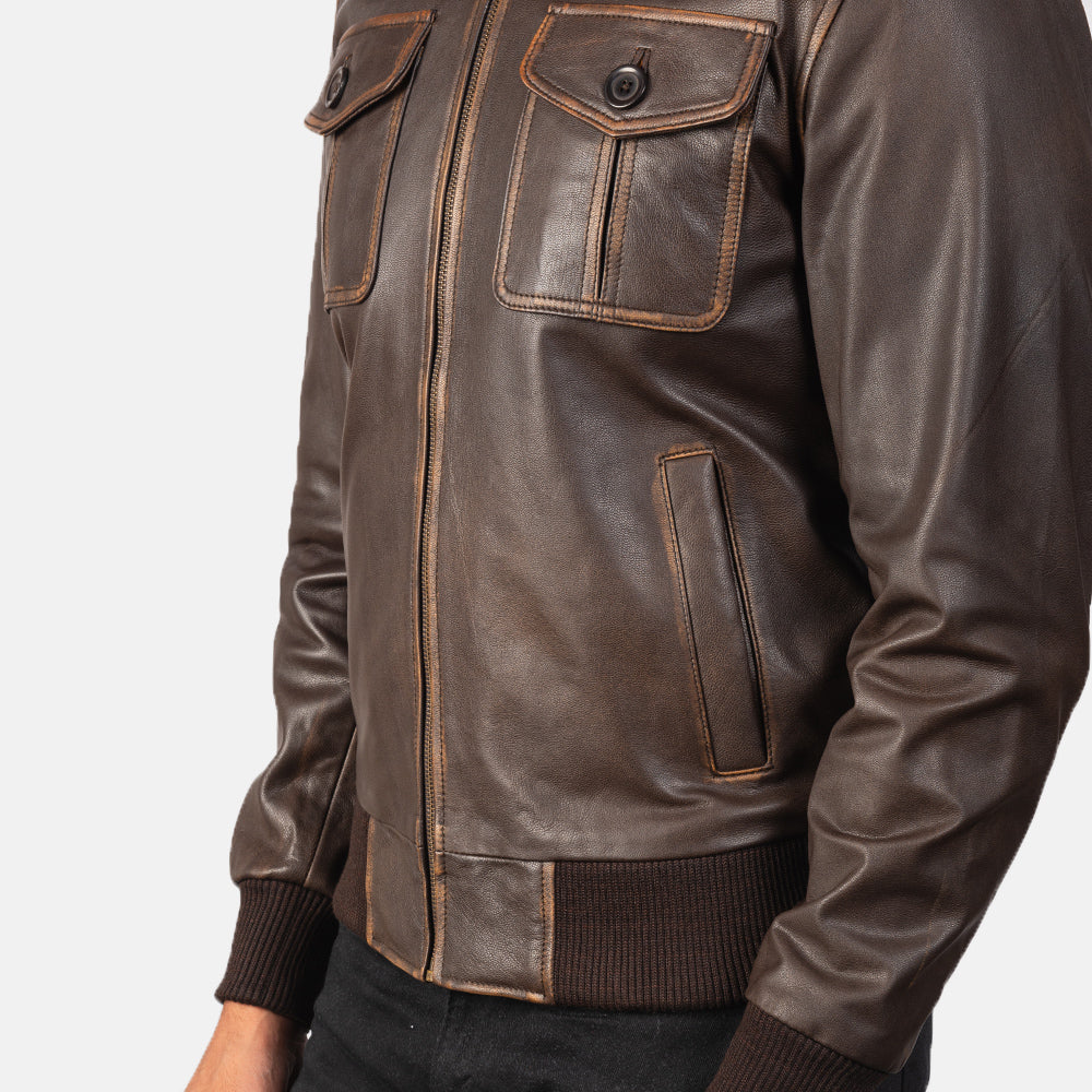 Maverick Classic Leather Bomber Jacket