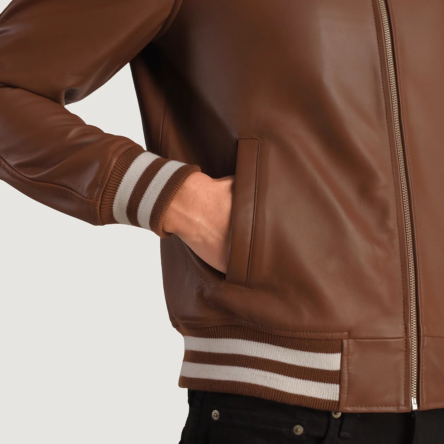Kensington Modern Leather Varsity Jacket