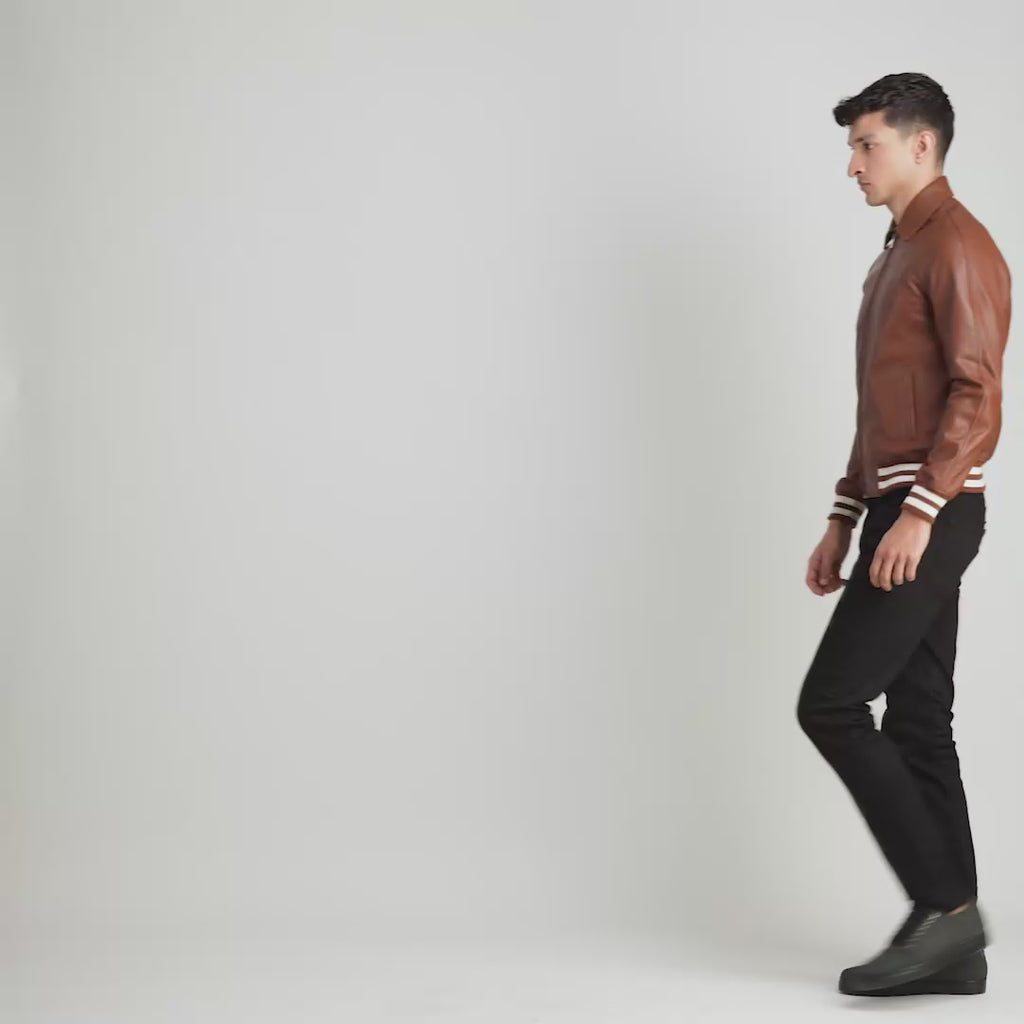 Kensington Modern Leather Varsity Jacket