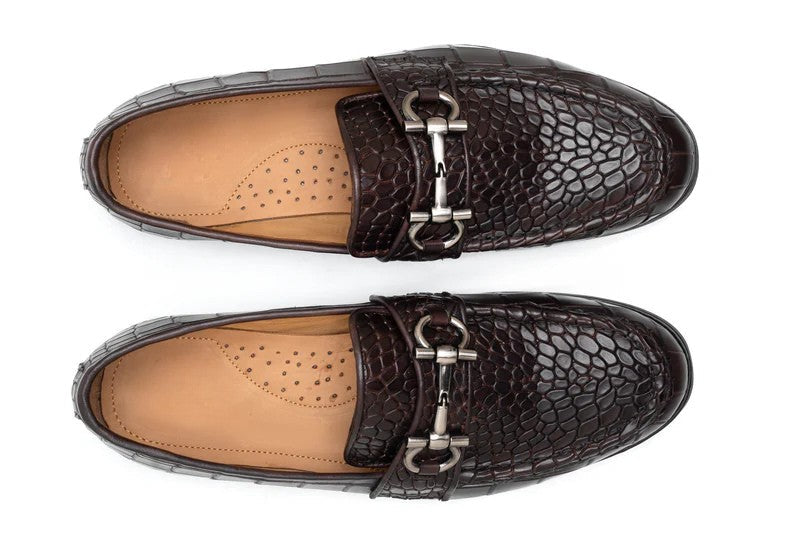 Roswell Brown Leather Loafers