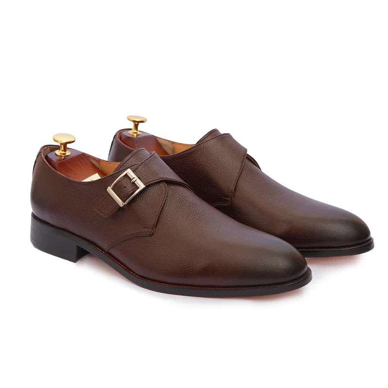 Trevino Premium Leather Monk Strap Shoes