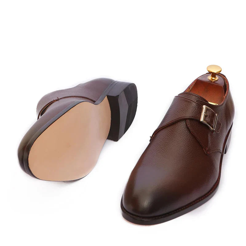 Trevino Premium Leather Monk Strap Shoes