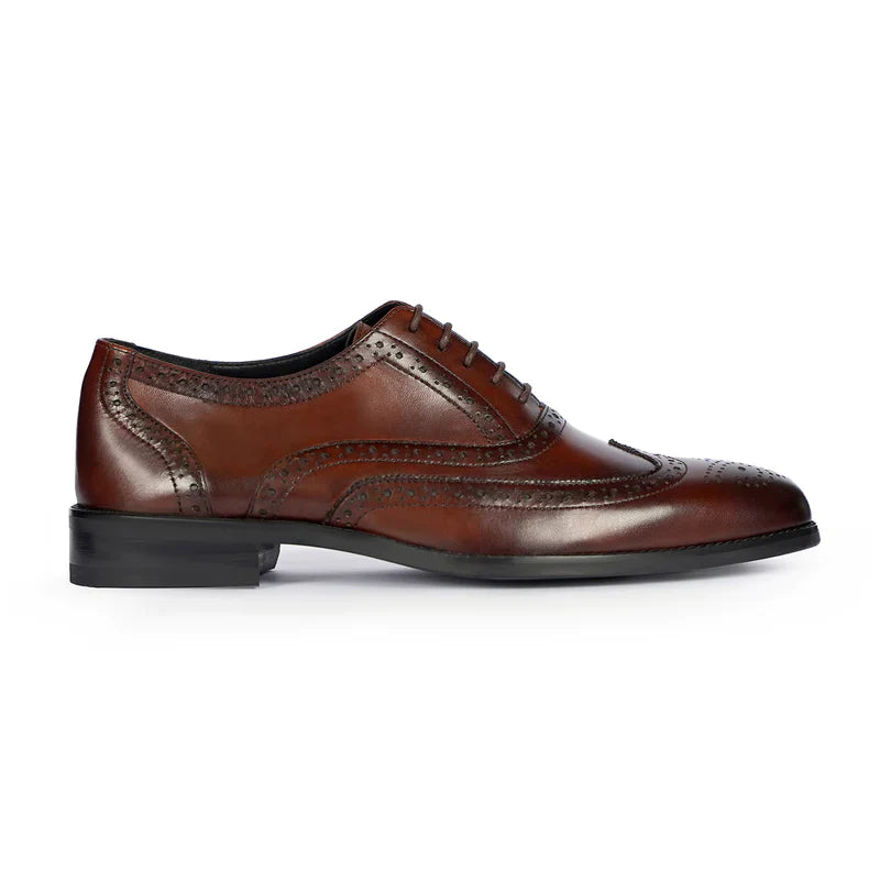 Lodz Patina Finish Cowhide Leather Oxford Shoes