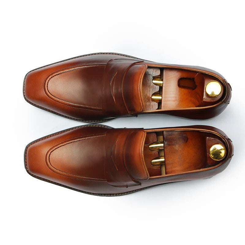 Axton Cow Crust Leather Loafer Shoes