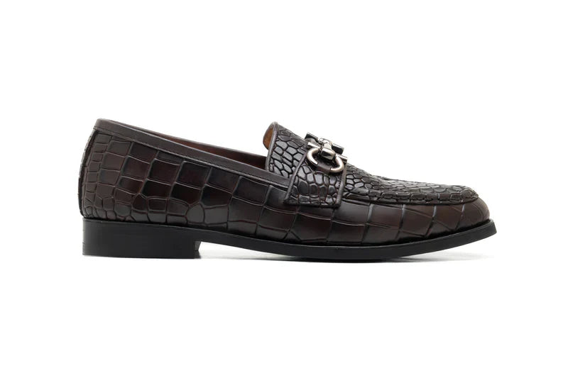 Roswell Brown Leather Loafers