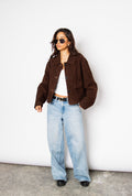 Aveline Brown Suede Cropped Jacket