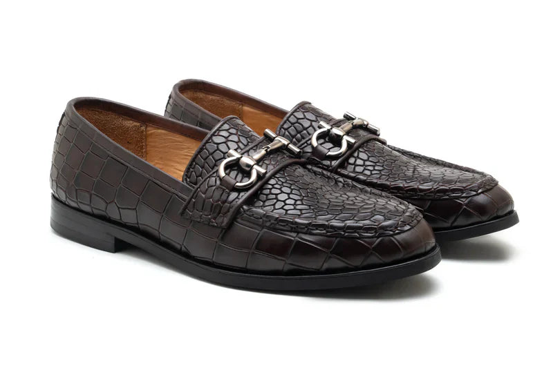 Roswell Brown Leather Loafers
