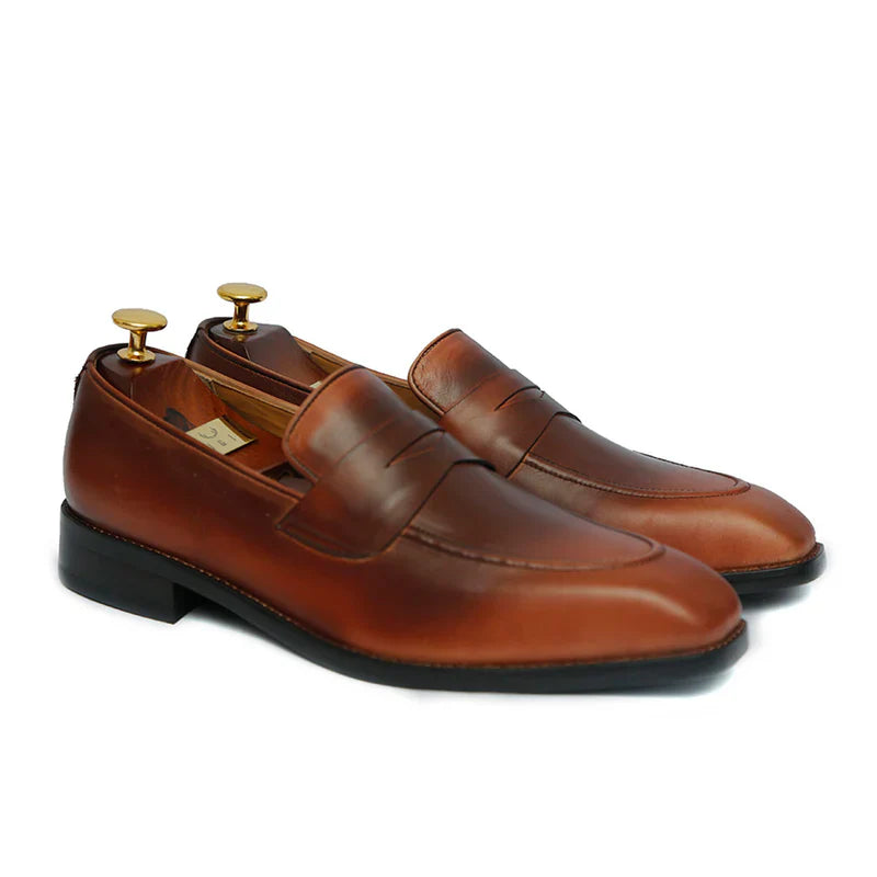 Axton Cow Crust Leather Loafer Shoes
