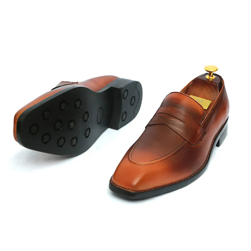 Axton Cow Crust Leather Loafer Shoes