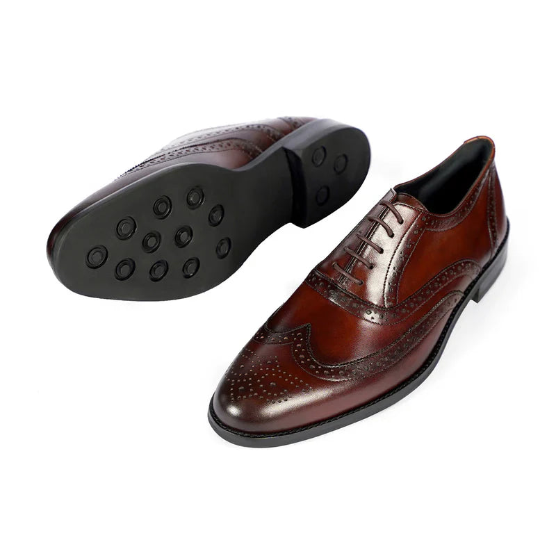Lodz Patina Finish Cowhide Leather Oxford Shoes