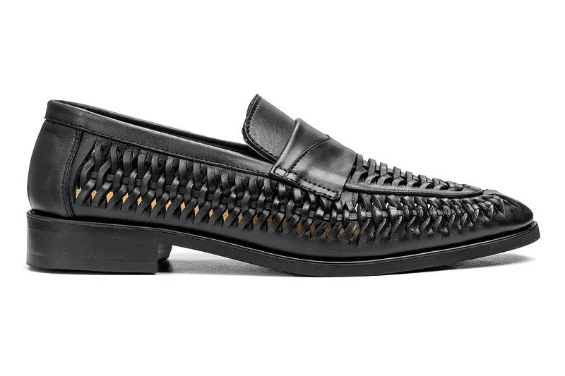 Brenton Black Leather Loafers