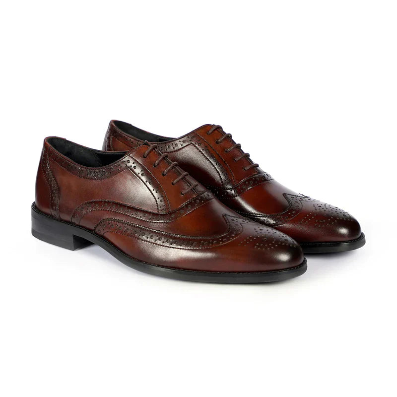 Lodz Patina Finish Cowhide Leather Oxford Shoes
