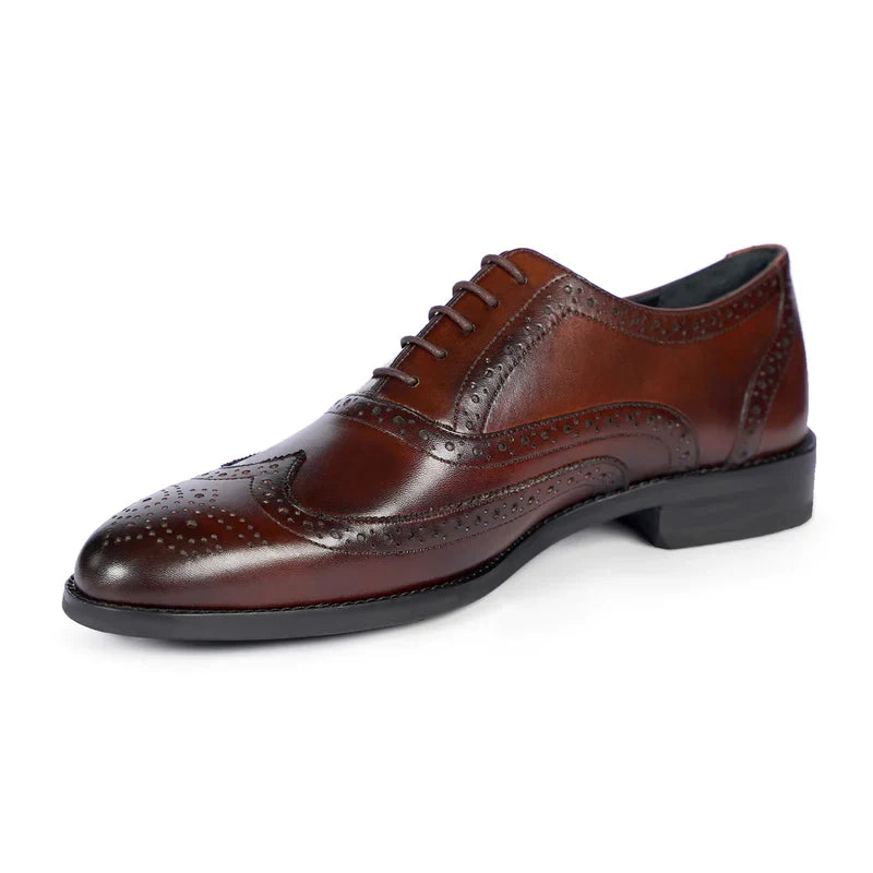 Lodz Patina Finish Cowhide Leather Oxford Shoes