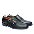 Fabrion Classic Leather Monk Strap Shoes