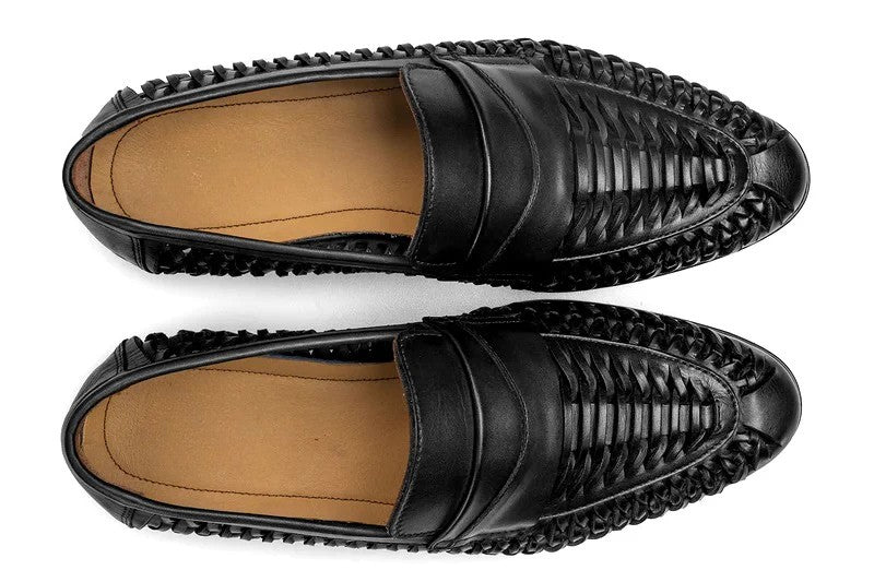 Brenton Black Leather Loafers