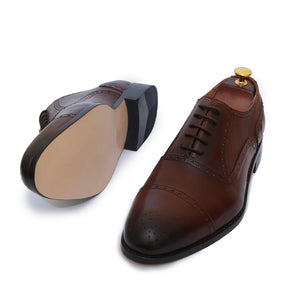 Valerio Patina Finish Oxford Leather Shoes