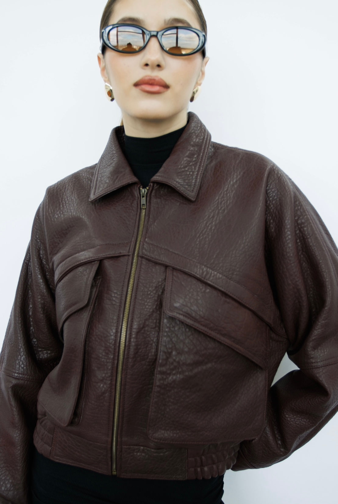 Arvelle Dark Burgundy Leather Jacket