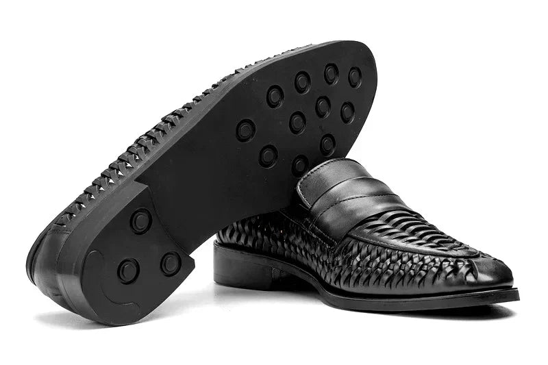 Brenton Black Leather Loafers