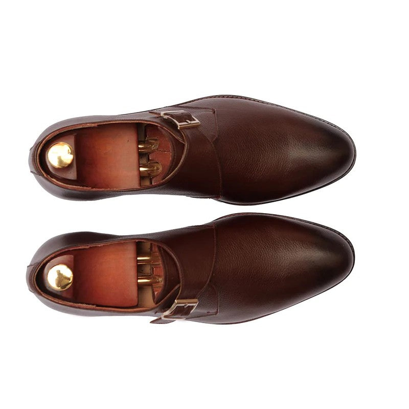 Trevino Premium Leather Monk Strap Shoes