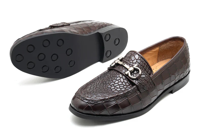 Roswell Brown Leather Loafers