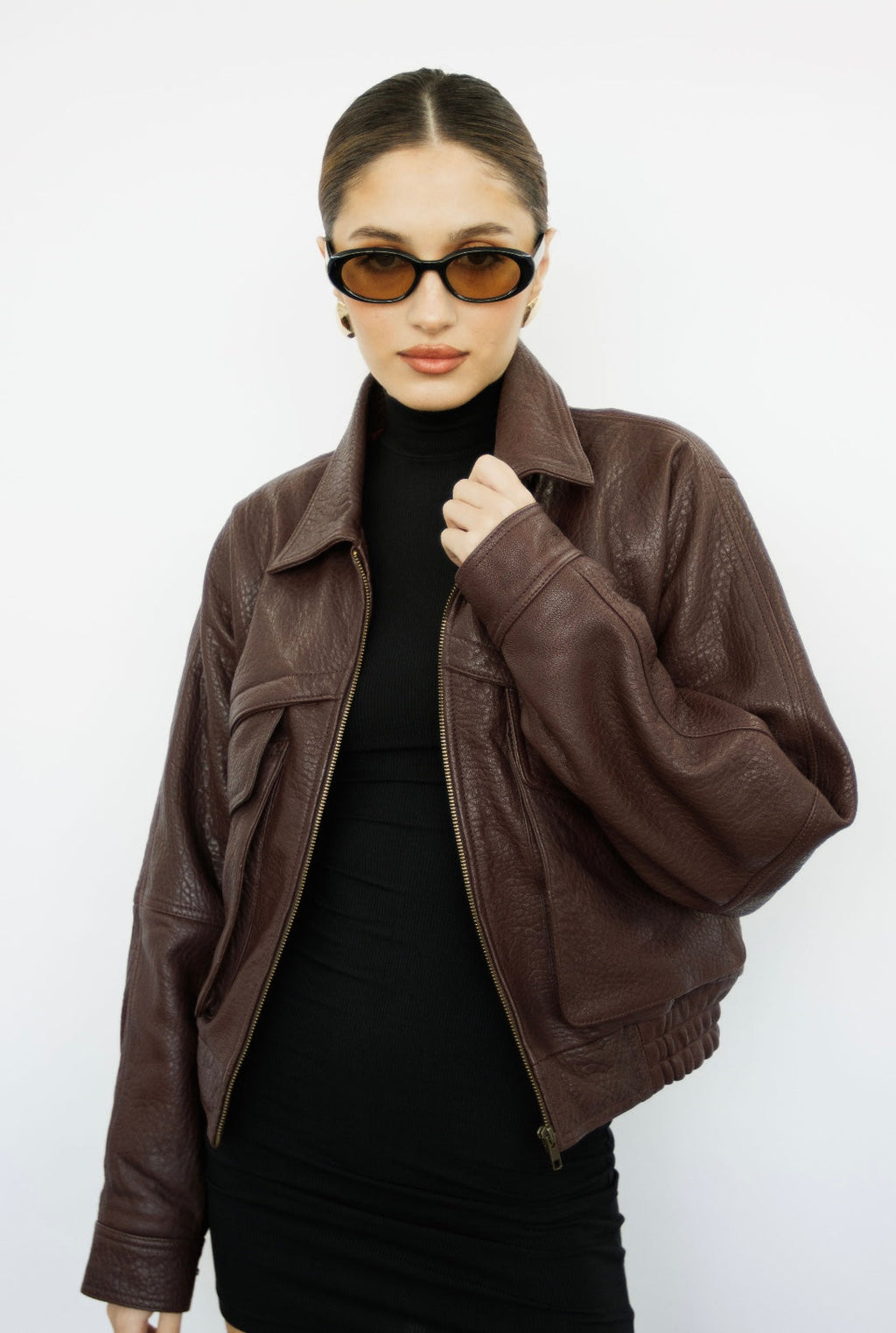 Arvelle Dark Burgundy Leather Jacket