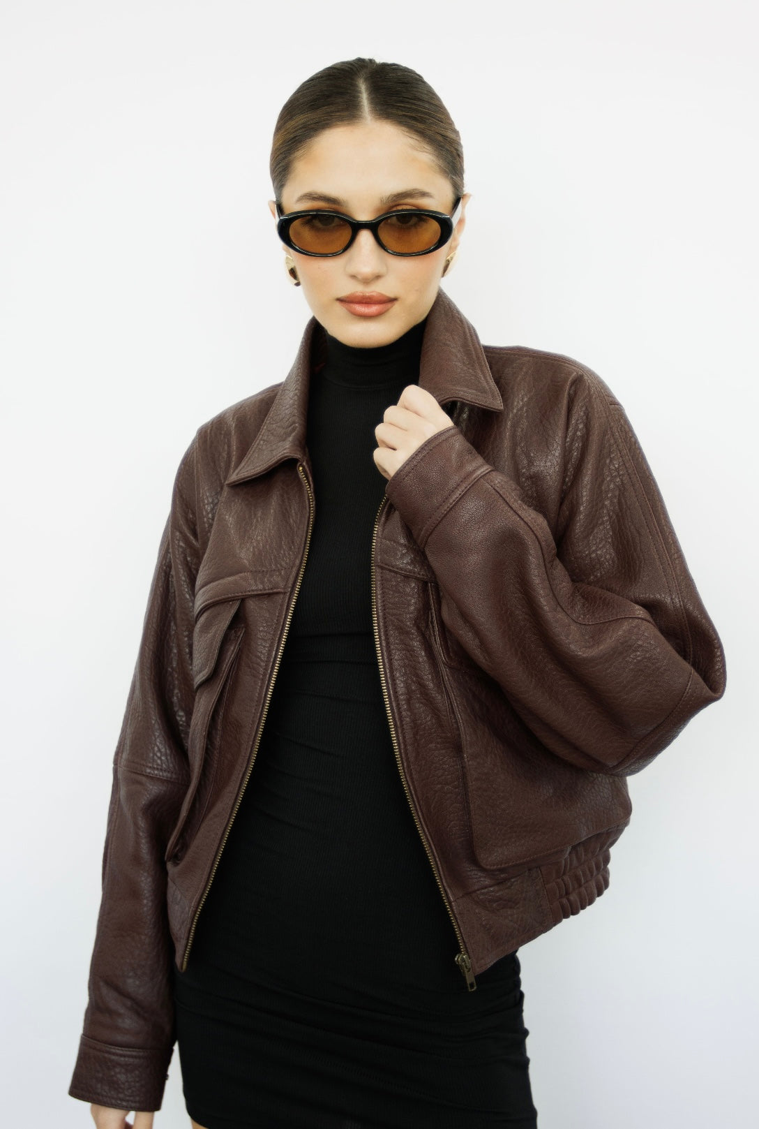 Arvelle Dark Burgundy Leather Jacket