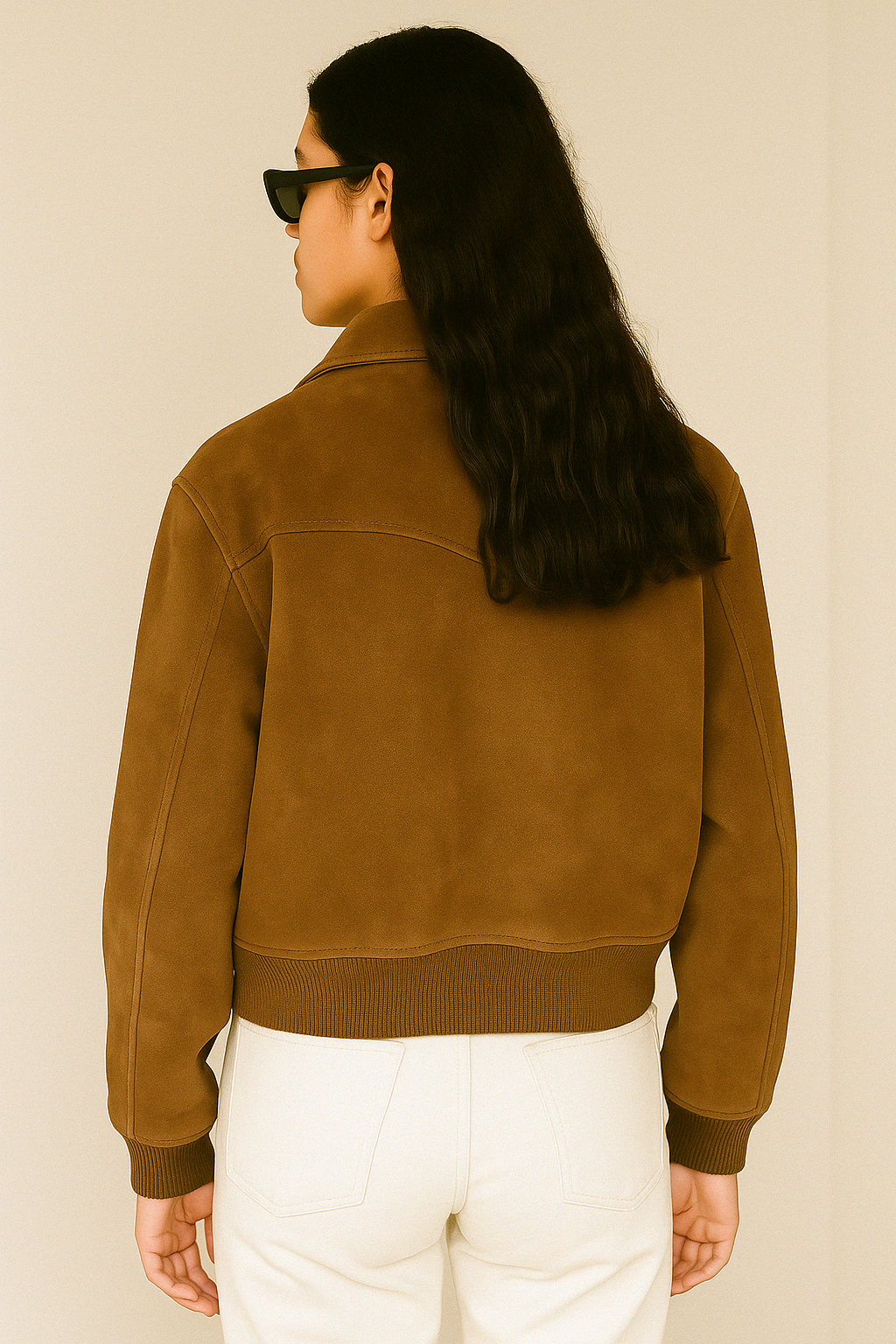 Arden Suede Oversized Bomber Jacket