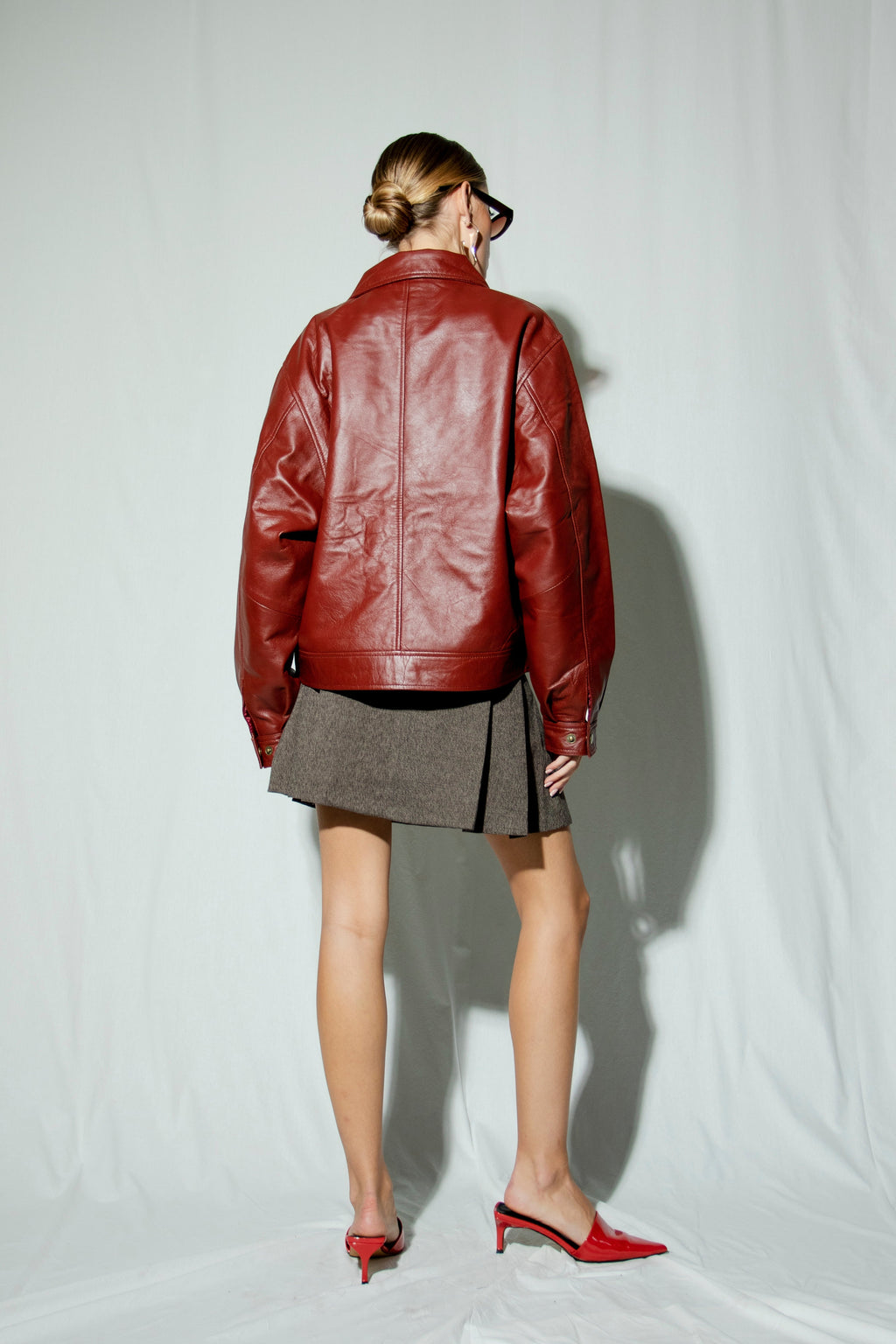 Elara Boxy Oversized Leather Jacket