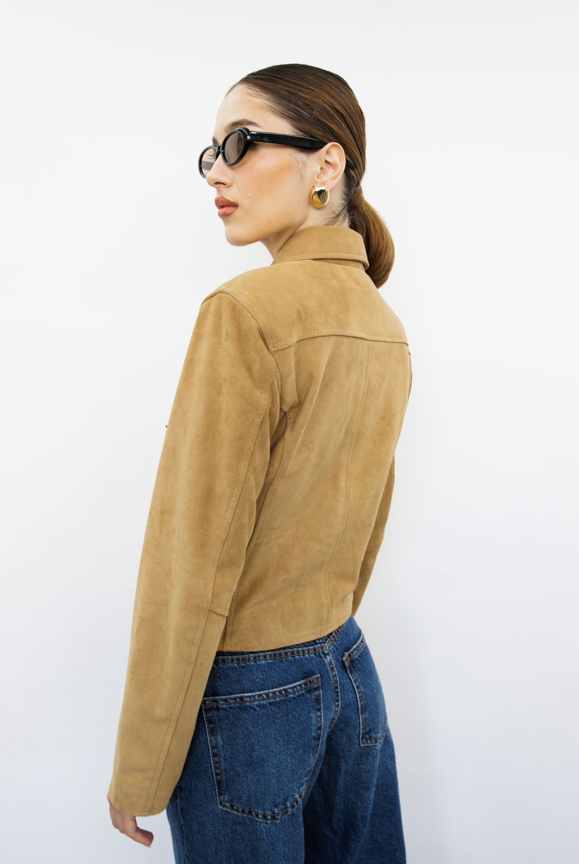 Bonnie Sand Suede Cropped Jacket