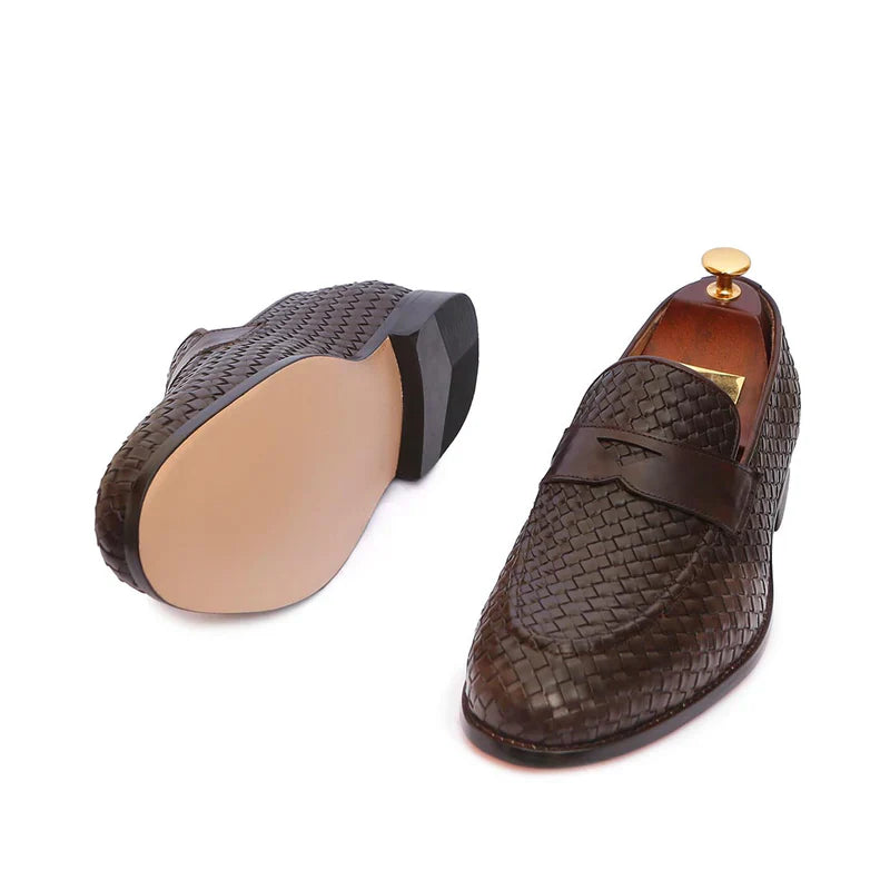 Valmero Textured Leather Loafers
