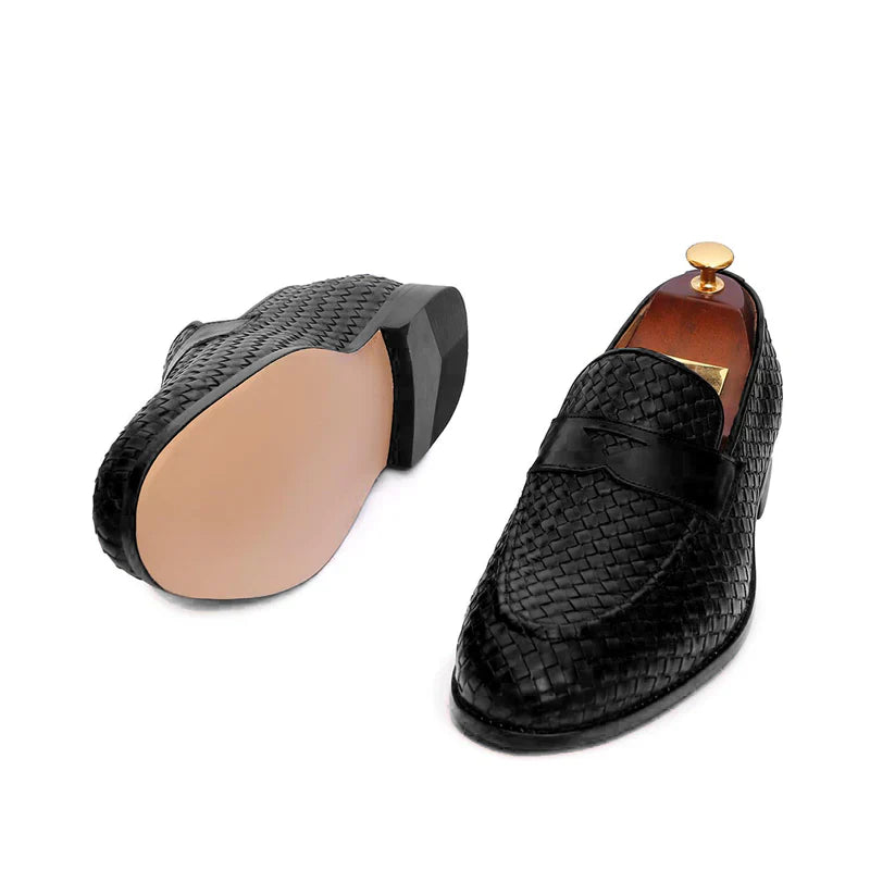 Ala Luxe Textured Leather Loafers