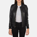 Aero Luxe Varsity Leather Bomber Jacket