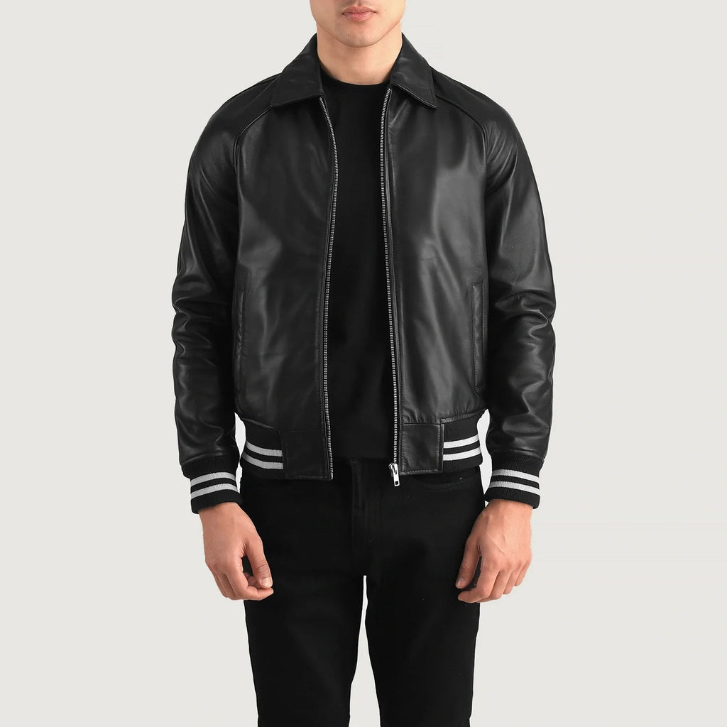 Kensington Modern Leather Varsity Jacket