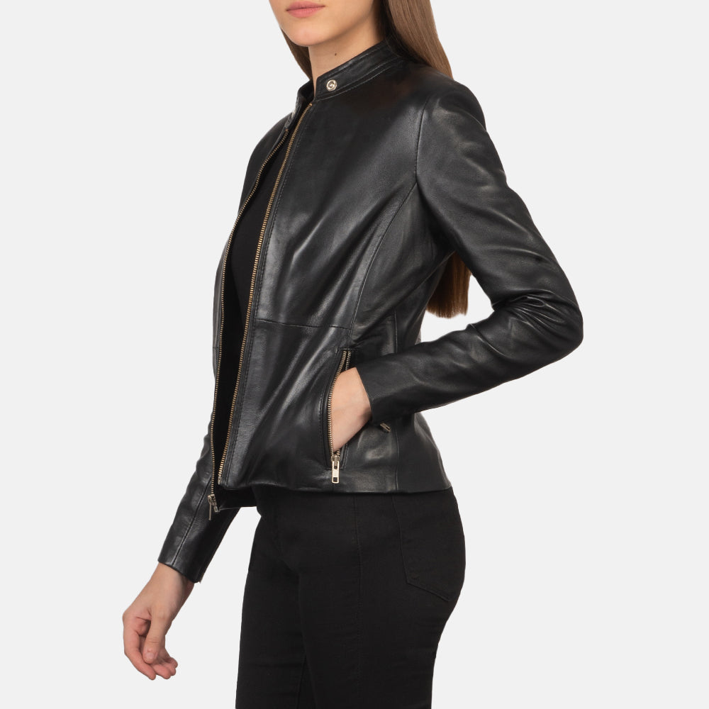 Marvello Quilted Leather Biker Jacket