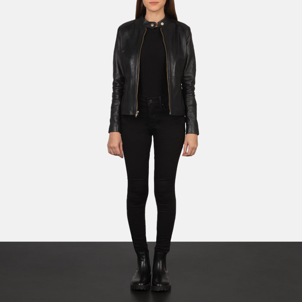 Marvello Quilted Leather Biker Jacket
