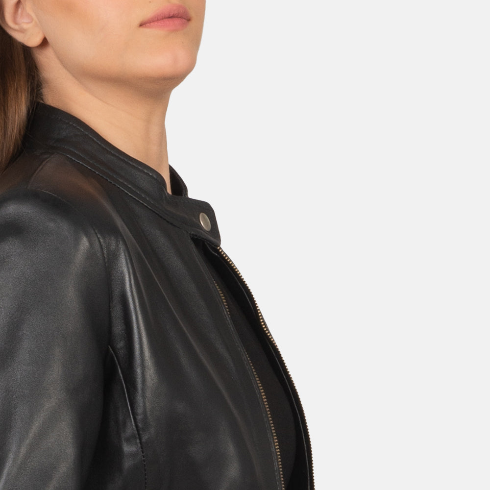 Marvello Quilted Leather Biker Jacket