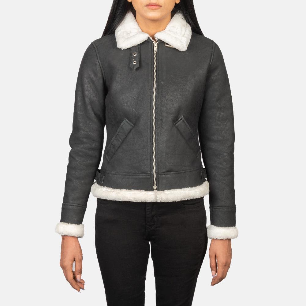 Ardelle Shearling-Lined Bomber Leather Jacket