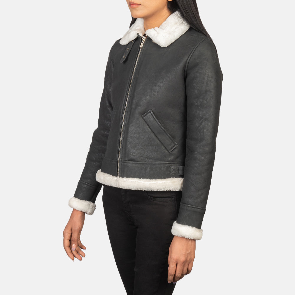 Ardelle Shearling-Lined Bomber Leather Jacket
