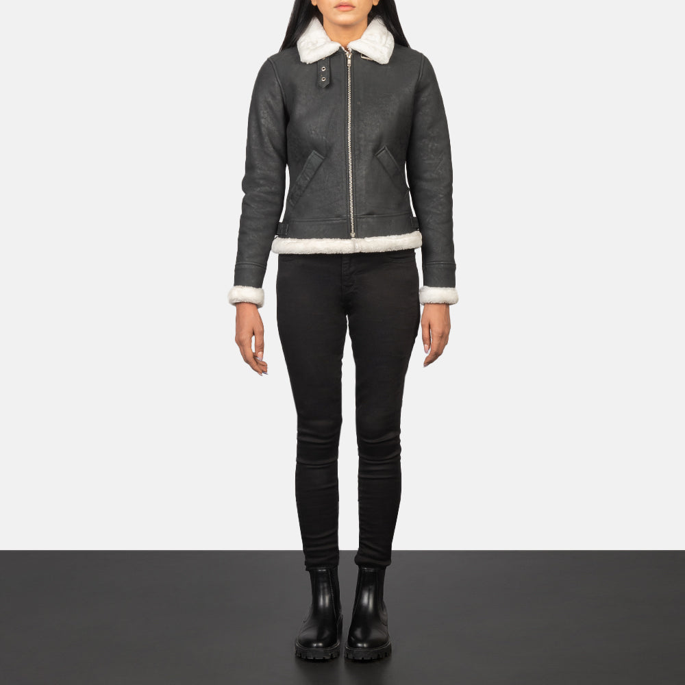 Ardelle Shearling-Lined Bomber Leather Jacket