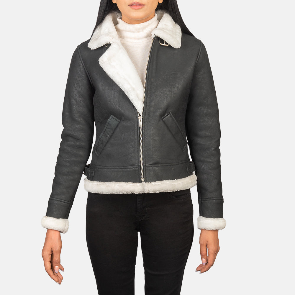 Ardelle Shearling-Lined Bomber Leather Jacket